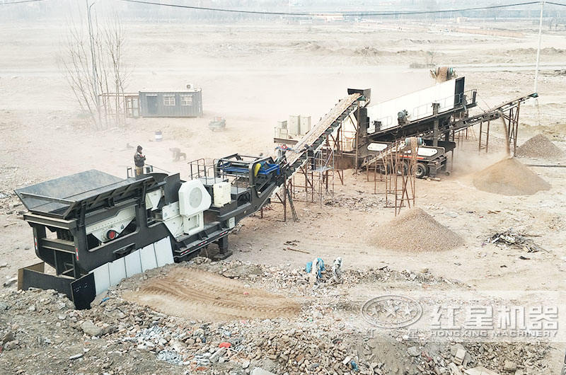 輪胎式移動(dòng)建筑垃圾處理機(jī)，多機(jī)組合，減少成本30%