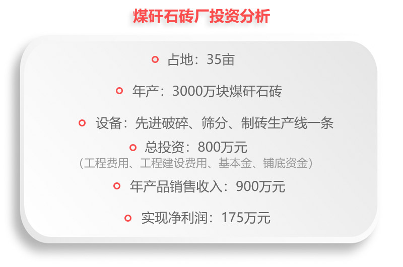 煤矸石磚廠投資分析，利潤一覽表